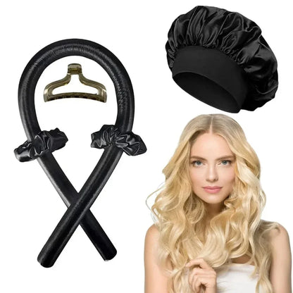 Heatless Curling Rod Headband Soft Hair Curler with Sleeping Bonnet No Heat Hair Rollers Satin Curls Lazy Curlers Styling Tools