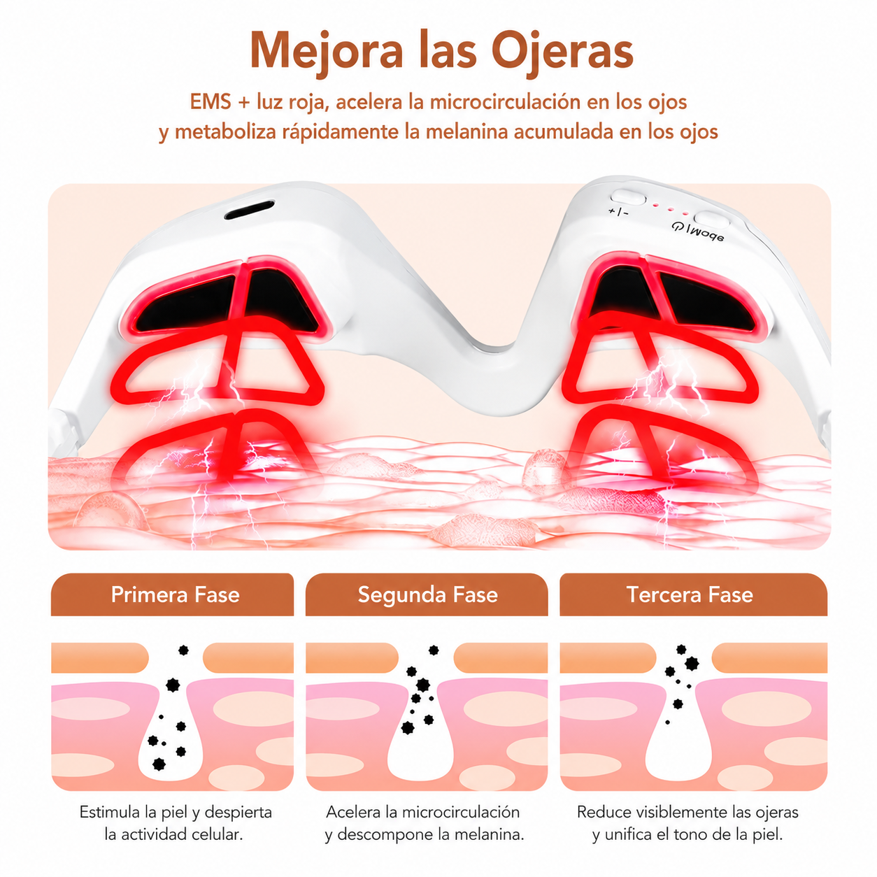 Masajeador de Ojos EMS para Bolsas y Ojeras