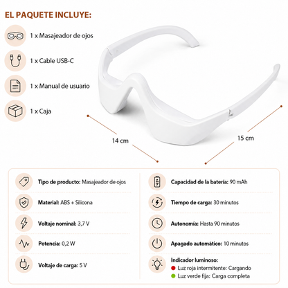 Masajeador de Ojos EMS para Bolsas y Ojeras