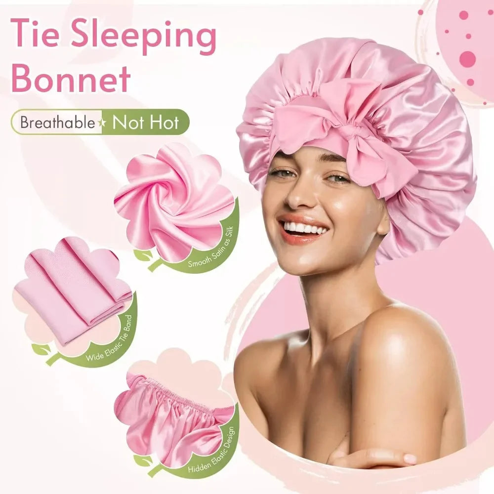 Heatless Curling Rod Headband Soft Hair Curler with Sleeping Bonnet No Heat Hair Rollers Satin Curls Lazy Curlers Styling Tools